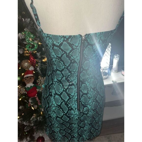 TIGER MIST BLUE FAUX LEATHER DRESS - Picture 3 of 4